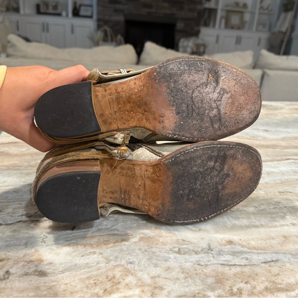 Women’s FREEBIRD Crue distressed leather boots- Ice. Size 9 - Picture 11 of 11